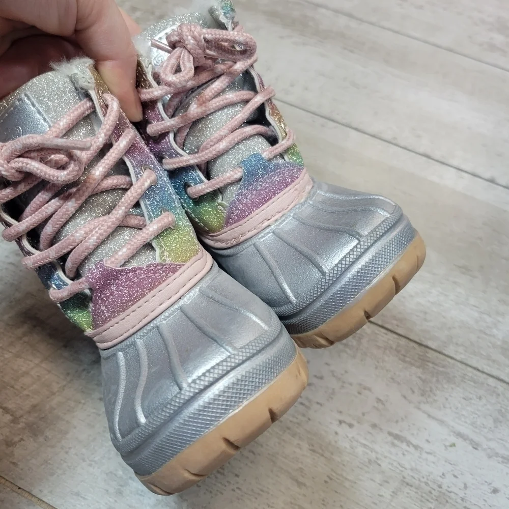 JUICY COUTURE Little Girls Glitter Sparkly Snow Duck Boots Water Resistant